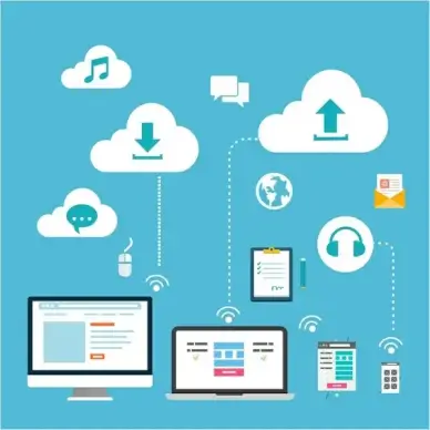 cloud service concept design with infographic style