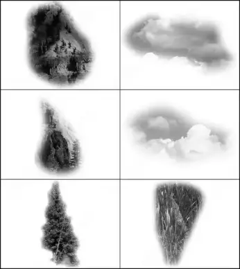 clouds and mountain brush