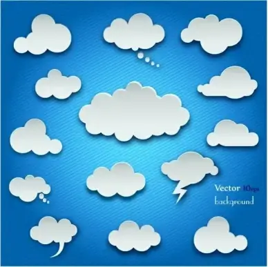 Clouds set on the blue background