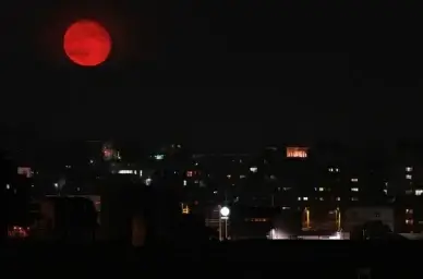 cloudy red moon