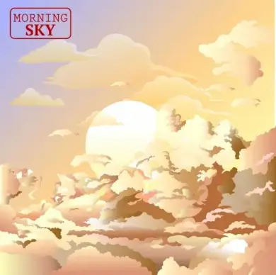 cloudy sun sky drawing bright yellow decor