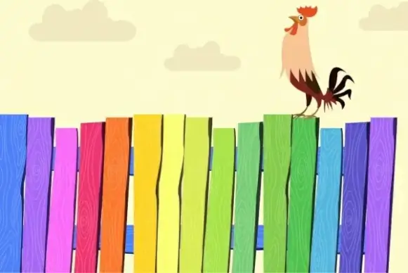 cock crow background colorful wooden wall decor