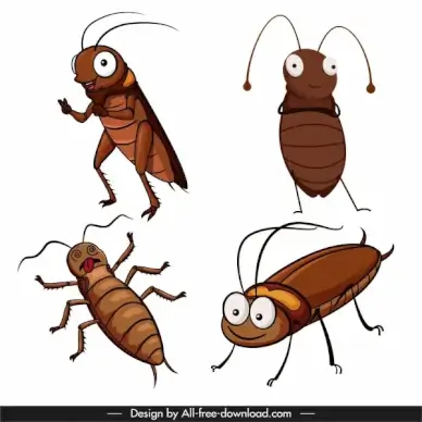 cockroach icon funny cute cartoon sketch