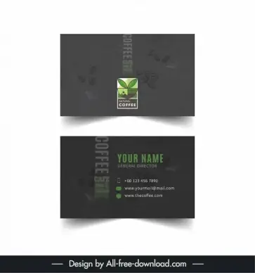 coffee business card template dark coffee beans decor