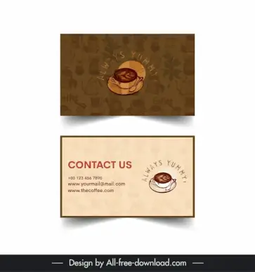 coffee business card template retro coffee cup