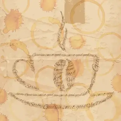 coffee cup on old paper with stain