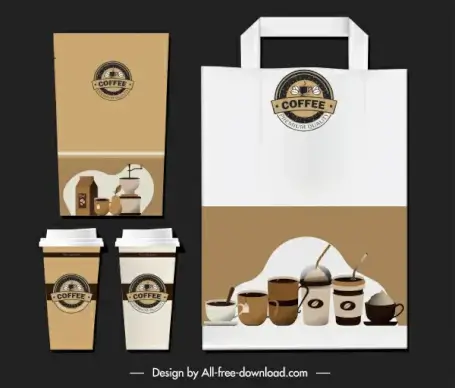 coffee identity sets elegant classic brown decor