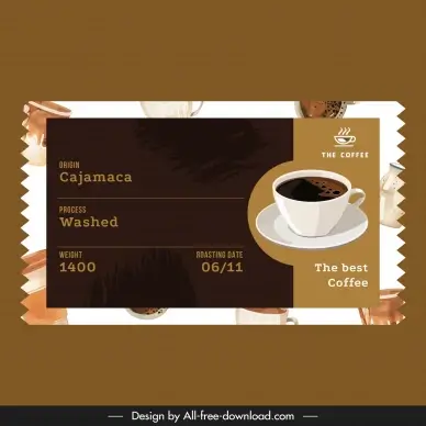  coffee label template elegant classic cups decor