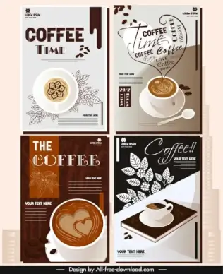 coffee menu cover templates elegant cups decor