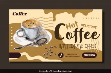  coffee poster template retro elegance