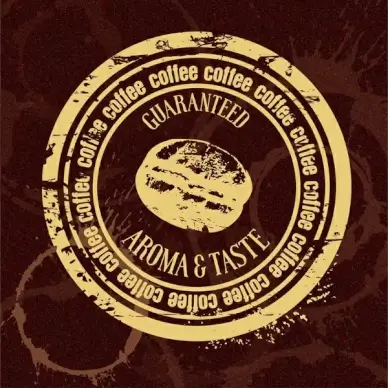 coffee quality guarantee stamp illustration with retro style