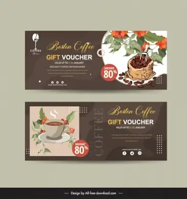 coffee voucher template elegant classic