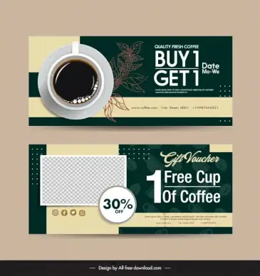 coffee voucher template elegant contrast
