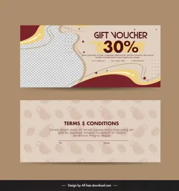 coffee voucher template flat blurred classic decor