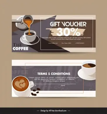 coffee voucher templates elegant dark classic