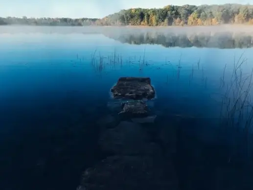 cold dawn dusk evening frozen ice lake landscape