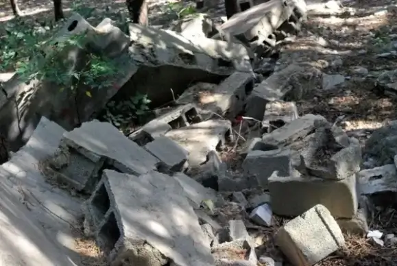 collapsed wall