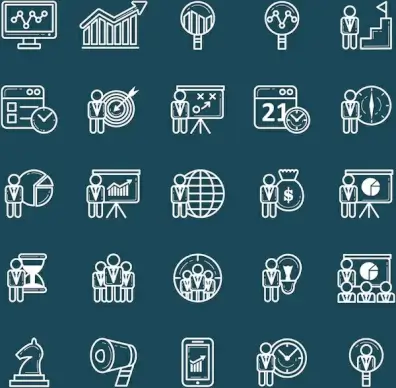 collection of business icons
