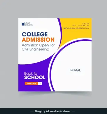 college admission advertising leaflet template elegant flat circles texts decor