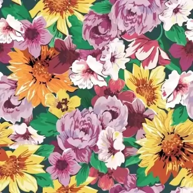 flowers painting elegant colorful vintage handdrawn design