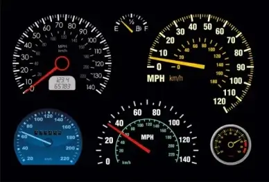 color speedometer vector