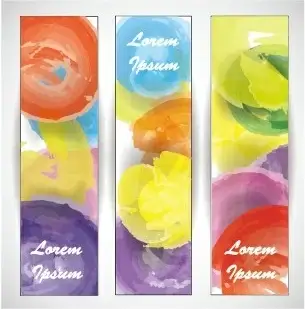 colored watercolor banners vector