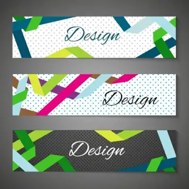 colorful abstract banners design with spots background