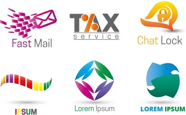 colorful abstract logo icons vector illustration