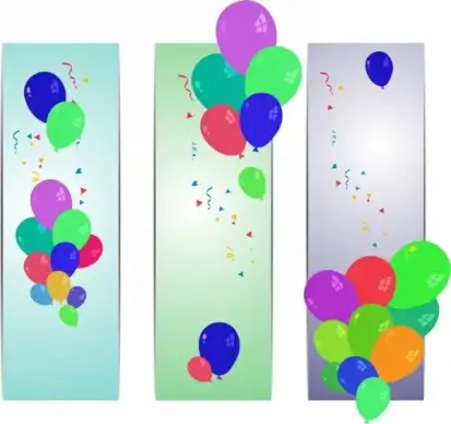 colorful balloon background sets flying objects ornament