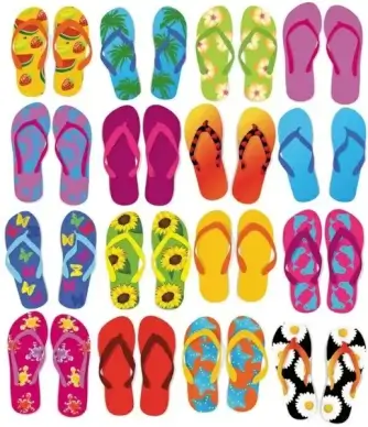 Colorful Flip Flops Vector Set