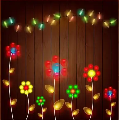 colorful flower neon light decoration