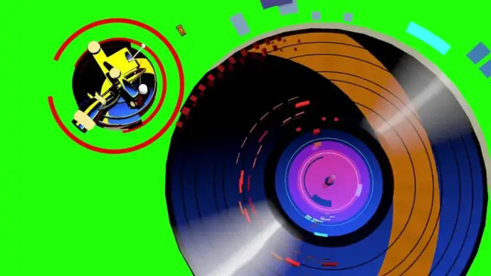 colorful funny effect of musical disk movement