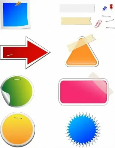 Colorful Labels with Staples and Tape