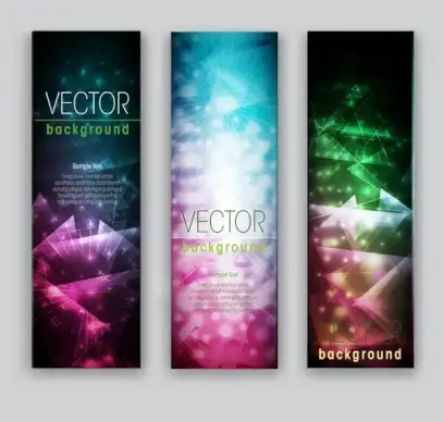 colorful light abstract banner set