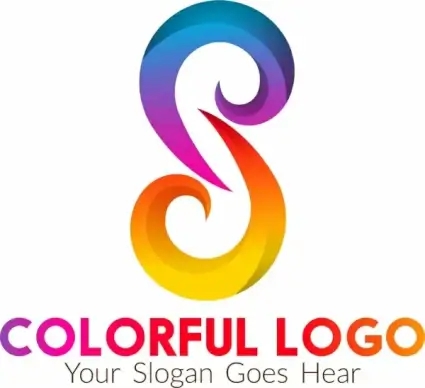 colorful logo design abstract curves style