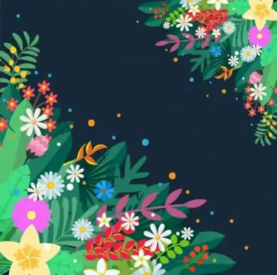 colorful spring flowers backgound contrast design