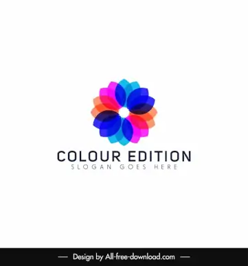 colour edition logo abstract flat floral decor