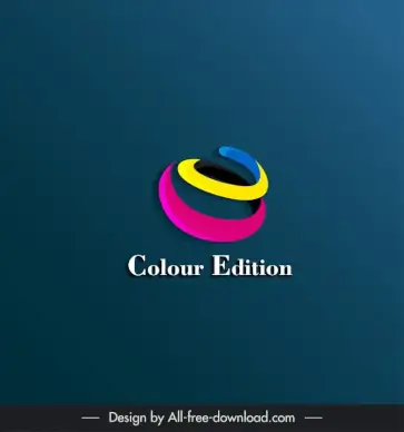 colour edition logo vector design 3d dynamic rounded twisted shape
