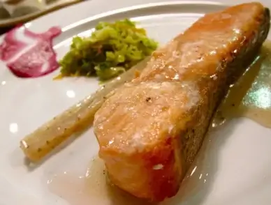 columbian river king salmon confit spring cabbage orange skin amp juniper berries at ludobites 40