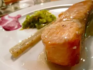 columbian river king salmon confit spring cabbage orange skin amp juniper berries at ludobites 40