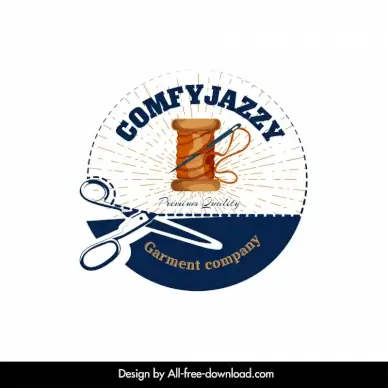 comfyjazzy garment company logo classical needlework elements sketch