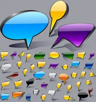 speech bubble templates shiny colored modern shapes