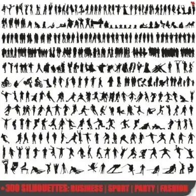 commercial black and white silhouette 01 vector