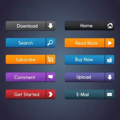 commercial webpage buttons collection shiny horizontal design