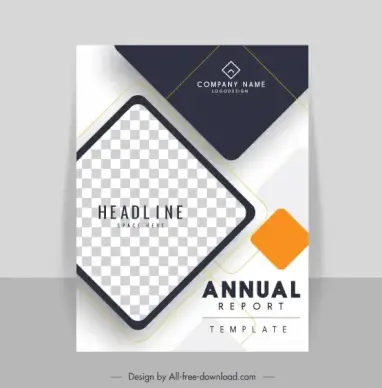 company annual report template elegant checkered geometric decor