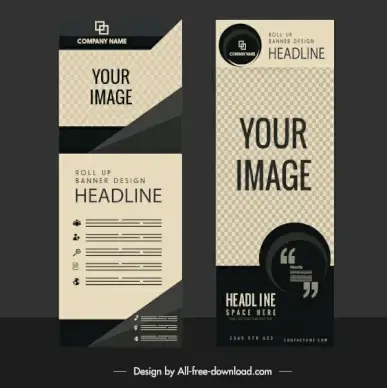 company banners modern checkered decor vertical design