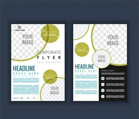 company brochure template circles checkered decoration