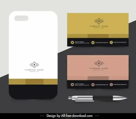 company card templates colored elegant modern plain decor