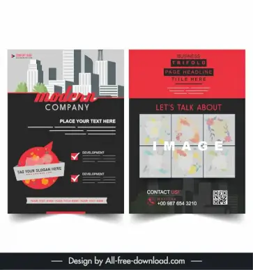 company flyer template modern contrast design