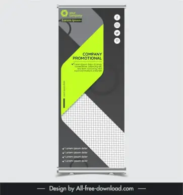 company roll up banner template elegant contrast band